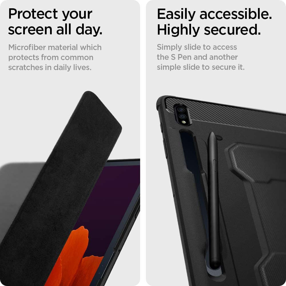 Spigen Rugged Armor Pro Samsung Galaxy Tab S7 Plus Hoes Zwart afbeelding 6