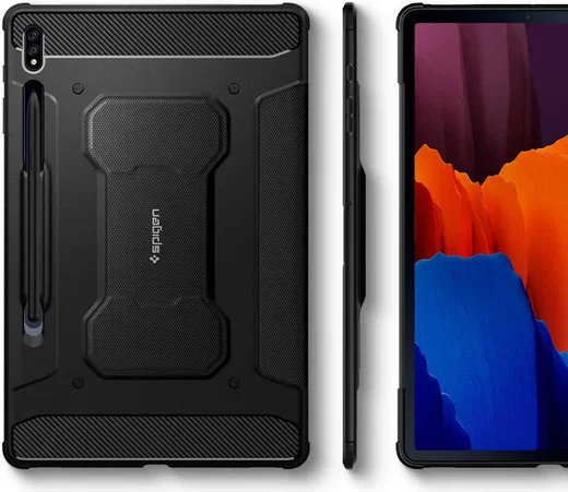 Spigen Rugged Armor Pro Samsung Galaxy Tab S7 Plus Hoes Zwart afbeelding 7