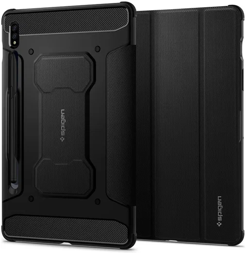Spigen Rugged Armor Pro Samsung Galaxy Tab S7 Hoes Book Case Zwart afbeelding 1