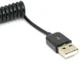 Universele Rekbare USB-A naar USB-C Krulsnoer Kabel 3 Meter Zwart afbeelding 3