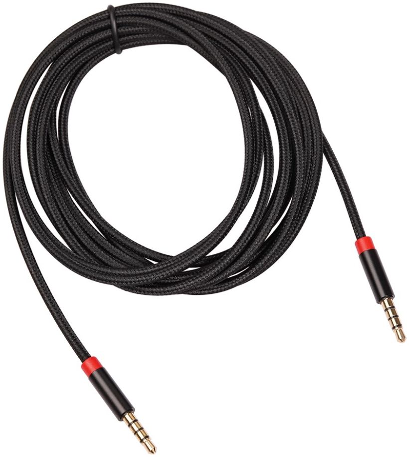 3.5mm Jack naar 3.5mm Jack Gevlochten Aux verlengkabel Zwart 3 Meter afbeelding 3