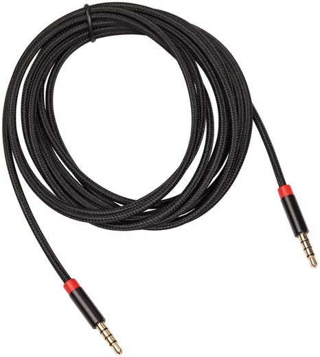 3.5mm Jack naar 3.5mm Jack Gevlochten Aux verlengkabel Zwart 3 Meter afbeelding 3