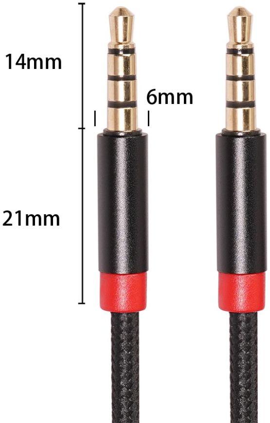 3.5mm Jack naar 3.5mm Jack Gevlochten Aux verlengkabel Zwart 3 Meter afbeelding 4