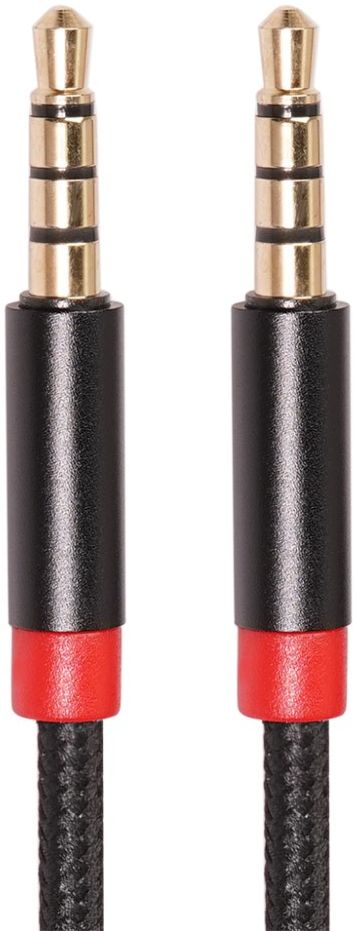 3.5mm Jack naar 3.5mm Jack Gevlochten Aux verlengkabel Zwart 3 Meter afbeelding 1