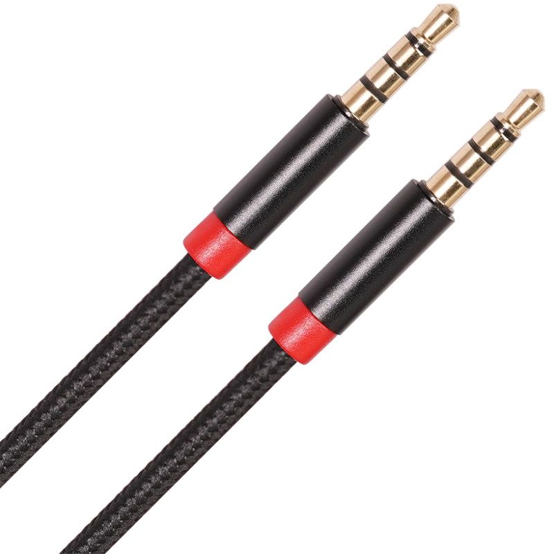 3.5mm Jack naar 3.5mm Jack Gevlochten Aux verlengkabel Zwart 3 Meter afbeelding 2