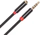 3.5mm Jack naar 3.5mm Jack (Female) Gevlochten Aux Kabel Zwart 1 Meter afbeelding 2