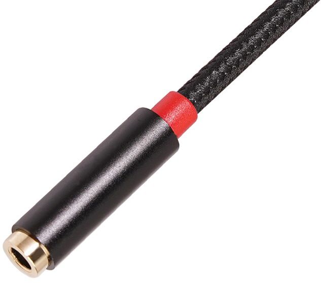 3.5mm Jack naar 3.5mm Jack (Female) Gevlochten Aux Kabel Zwart 1 Meter afbeelding 5