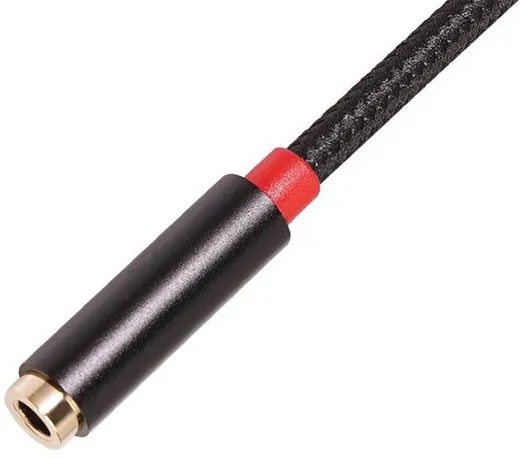 3.5mm Jack naar 3.5mm Jack (Female) Gevlochten Aux Kabel Zwart 1 Meter afbeelding 5