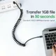 Uitrekbare USB-C naar USB-C Krulsnoer Kabel 60 Watt PD 1.8m Zwart afbeelding 6