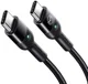 Uitrekbare USB-C naar USB-C Krulsnoer Kabel 60 Watt PD 1.8m Zwart afbeelding 2