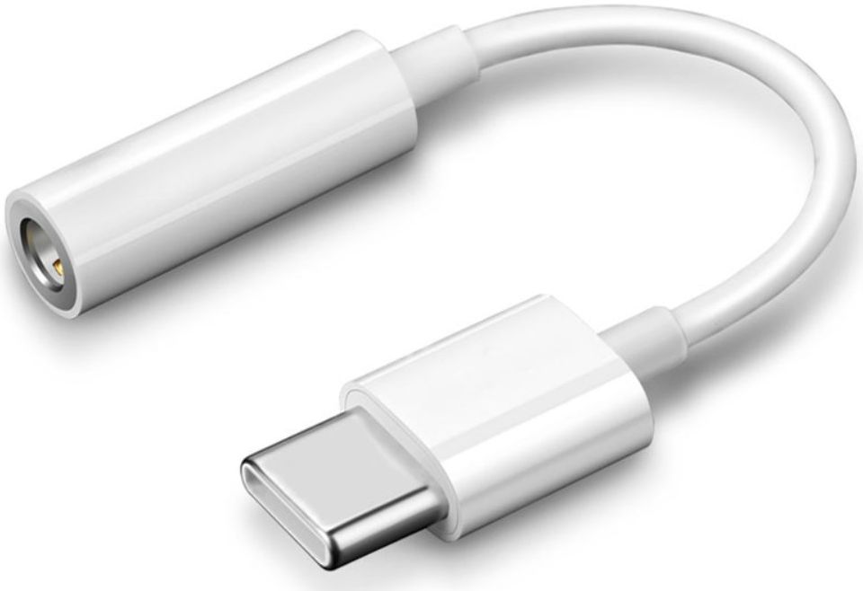 USB-C naar 3.5mm Jack (Female) Aux Kabel Connector Wit afbeelding 1
