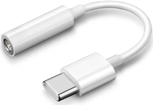 USB-C naar 3.5mm Jack (Female) Aux Kabel Connector Wit afbeelding 1