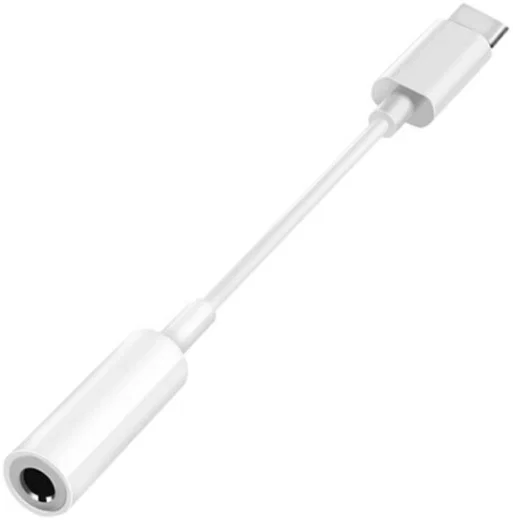 USB-C naar 3.5mm Jack (Female) Aux Kabel Connector Wit afbeelding 2