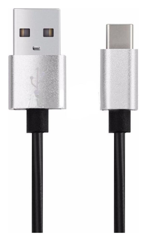Universele Rekbare USB-C Krulsnoer Kabel 90 Centimeter Grijs afbeelding 3