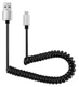 Universele Rekbare USB-C Krulsnoer Kabel 90 Centimeter Grijs afbeelding 1