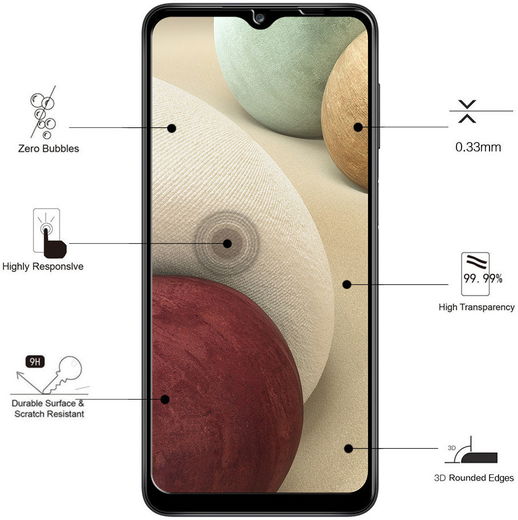 Eiger Samsung Galaxy A12 / A32 5G / M12 Tempered Glass Gebogen afbeelding 3