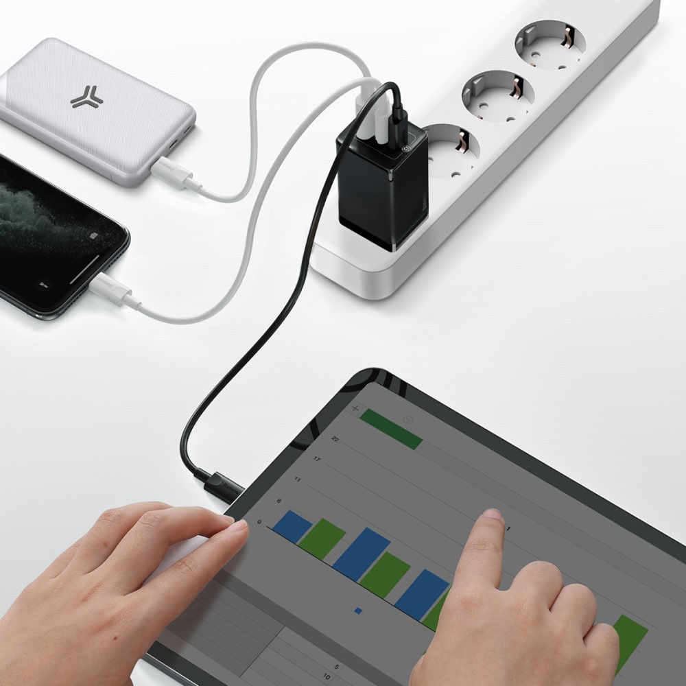 Baseus GaN2 Pro Snellader 65W met PD + USB-C Kabel 1M Zwart afbeelding 3