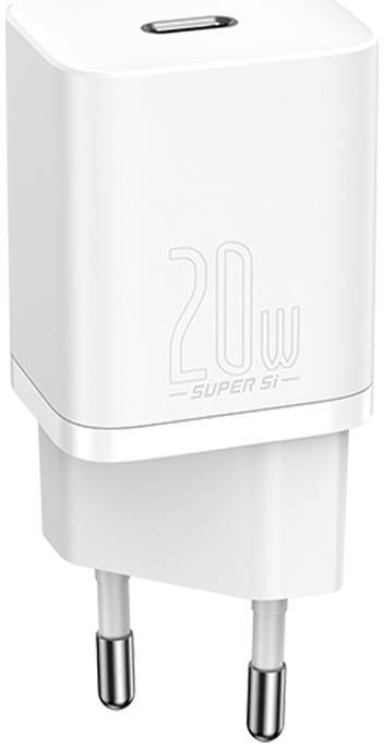 Baseus Super-Si Quick Charger USB-C Snellader 20W Power Delivery Wit afbeelding 1