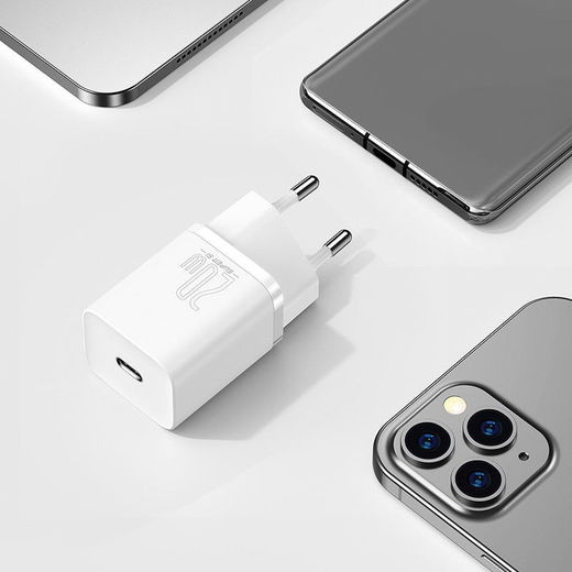 Baseus Super-Si Quick Charger USB-C Snellader 20W Power Delivery Wit afbeelding 2