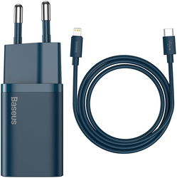 Baseus Snellader 20W PD + USB-C naar Apple Lightning Kabel 1M Blauw afbeelding
