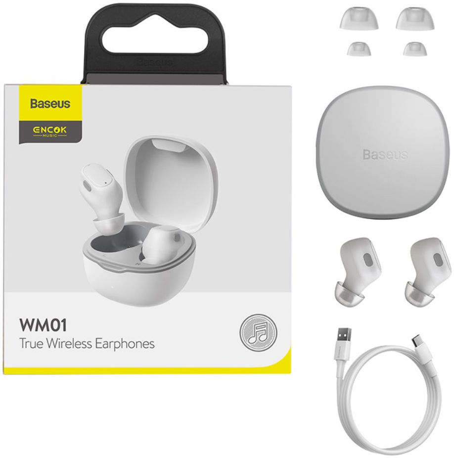 Baseus Encok WM01 TWS Draadloze Bluetooth Oordopjes Wit afbeelding 13