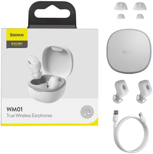 Baseus Encok WM01 TWS Draadloze Bluetooth Oordopjes Wit afbeelding 13