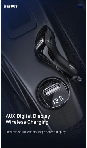 Baseus Bluetooth Muziek Transmitter en USB Autolader met Quick Charge afbeelding 7