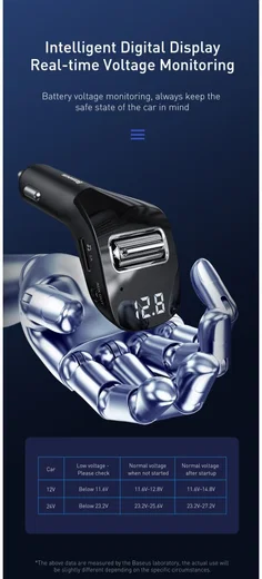 Baseus Bluetooth Muziek Transmitter en USB Autolader met Quick Charge afbeelding 6