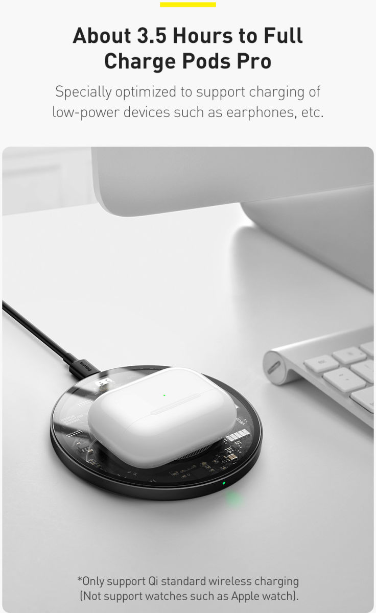 Baseus Simple 15W Draadloze Oplader voor Apple MagSafe Transparant afbeelding 12