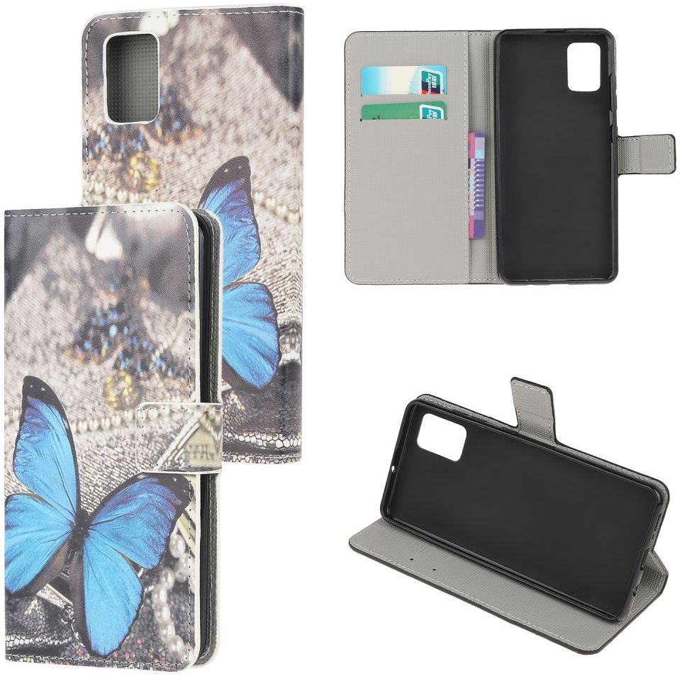 Samsung Galaxy A52 / A52S Hoesje Wallet Book Case met Print Blauwe Vlinder afbeelding 4