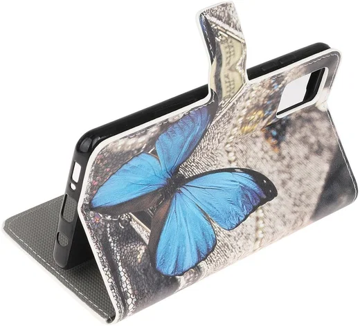 Samsung Galaxy A52 / A52S Hoesje Wallet Book Case met Print Blauwe Vlinder afbeelding 5