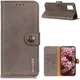Samsung Galaxy A72 Hoesje Portemonnee met Drukknoop Sluiting Khaki afbeelding 5