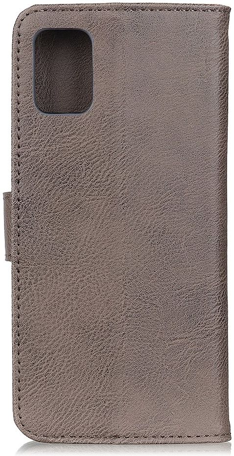 Samsung Galaxy A72 Hoesje Portemonnee met Drukknoop Sluiting Khaki afbeelding 6