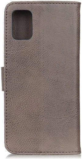 Samsung Galaxy A72 Hoesje Portemonnee met Drukknoop Sluiting Khaki afbeelding 6