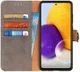 Samsung Galaxy A72 Hoesje Portemonnee met Drukknoop Sluiting Khaki afbeelding 1