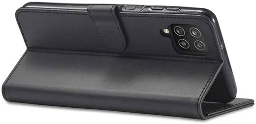 LC.IMEEKE Samsung Galaxy A12 Hoesje Book Case Kunst Leer Zwart afbeelding 12