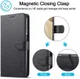 LC.IMEEKE Samsung Galaxy A12 Hoesje Book Case Kunst Leer Zwart afbeelding 8