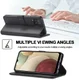 LC.IMEEKE Samsung Galaxy A12 Hoesje Book Case Kunst Leer Zwart afbeelding 9