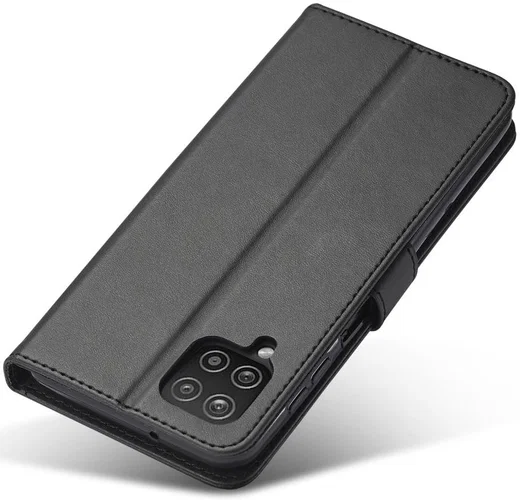 LC.IMEEKE Samsung Galaxy A12 Hoesje Book Case Kunst Leer Zwart afbeelding 4