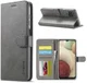 LC.IMEEKE Samsung Galaxy A12 Hoesje Book Case Kunst Leer Grijs afbeelding 6