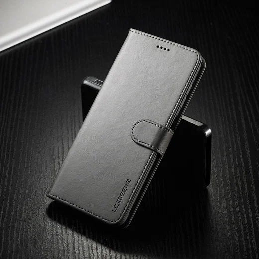 LC.IMEEKE Samsung Galaxy A12 Hoesje Book Case Kunst Leer Grijs afbeelding 16