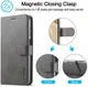 LC.IMEEKE Samsung Galaxy A12 Hoesje Book Case Kunst Leer Grijs afbeelding 9