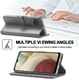 LC.IMEEKE Samsung Galaxy A12 Hoesje Book Case Kunst Leer Grijs afbeelding 10