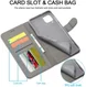 LC.IMEEKE Samsung Galaxy A12 Hoesje Book Case Kunst Leer Grijs afbeelding 11