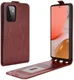 Samsung Galaxy A72 Hoesje Verticale Flip Wallet Case Kunstleer Bruin afbeelding 1