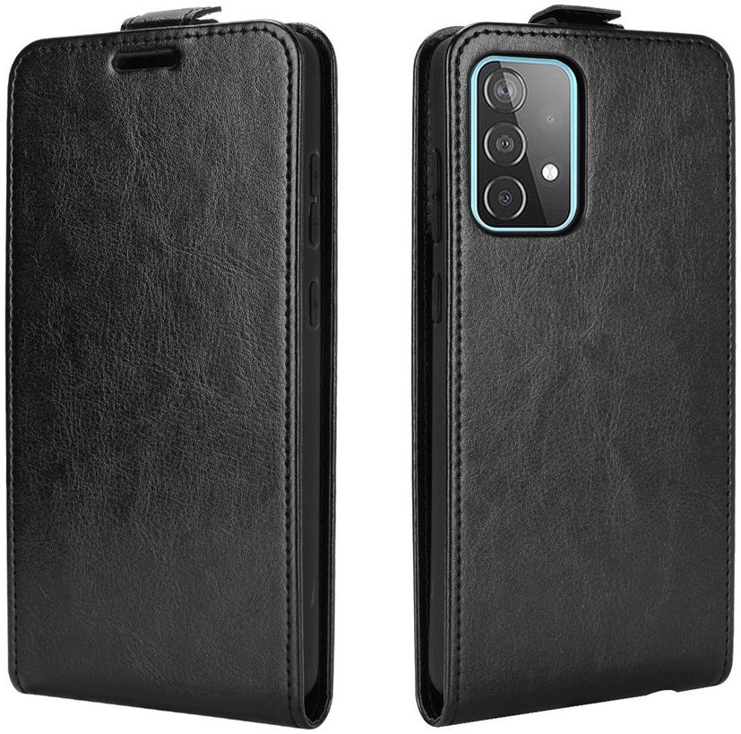 Samsung Galaxy A52 / A52S Hoesje Verticale Flip Wallet Case Kunstleer Zwart afbeelding 4