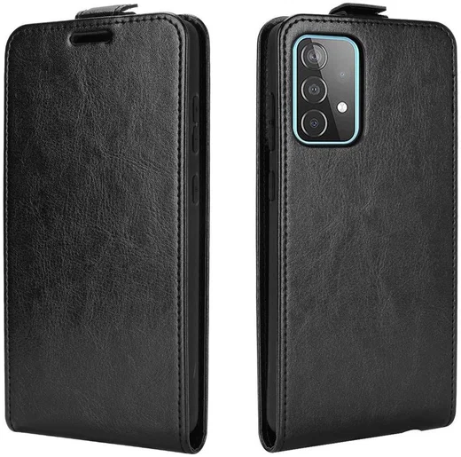 Samsung Galaxy A52 / A52S Hoesje Verticale Flip Wallet Case Kunstleer Zwart afbeelding 4