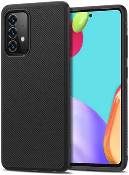 Samsung Galaxy A52 / A52S Hoesje Twill Slim Textuur Back Cover Zwart