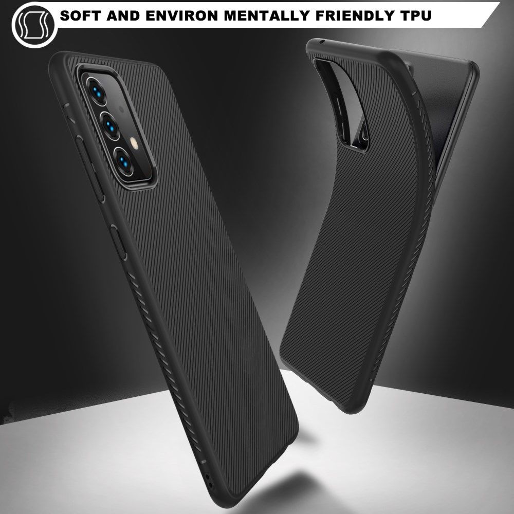 Samsung Galaxy A52 / A52S Hoesje Twill Slim Textuur Back Cover Zwart afbeelding 5