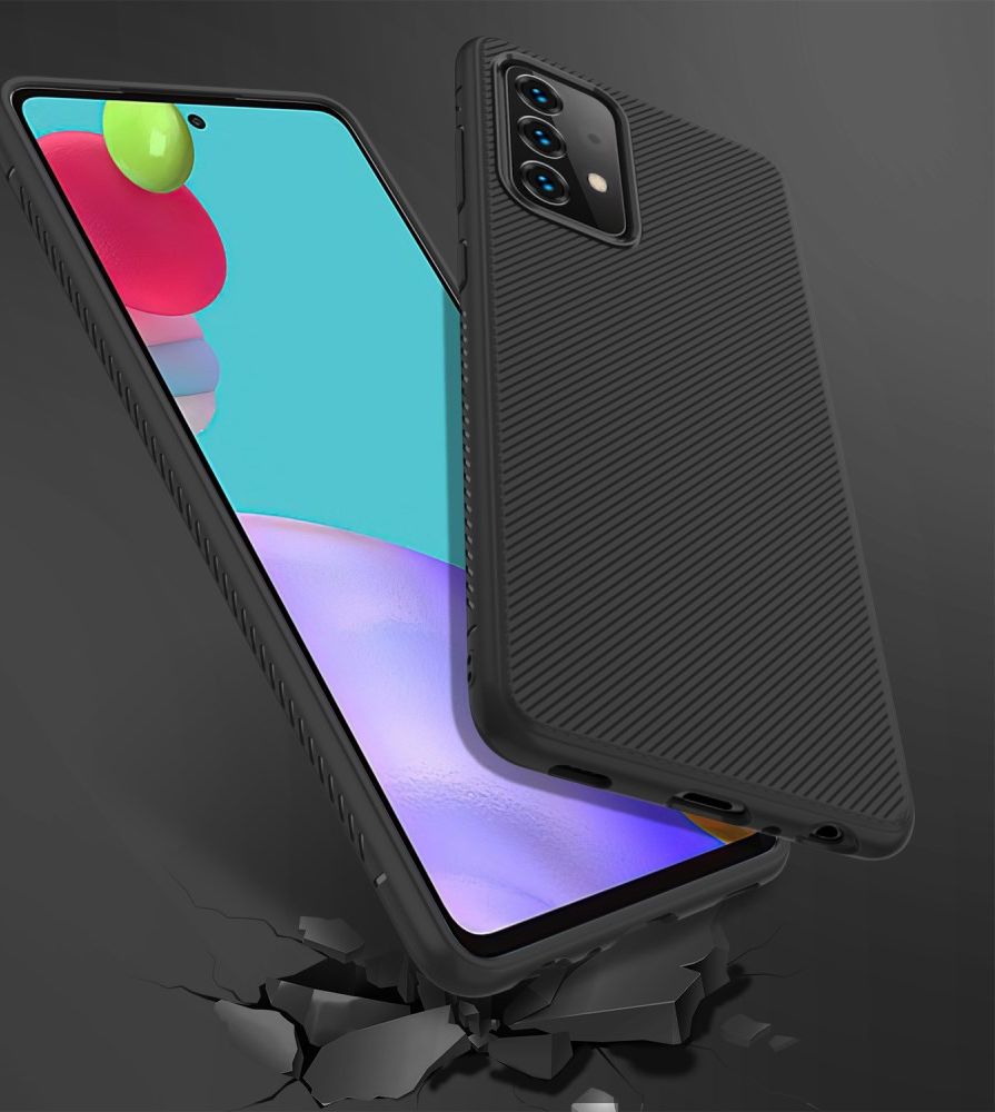 Samsung Galaxy A52 / A52S Hoesje Twill Slim Textuur Back Cover Zwart afbeelding 7
